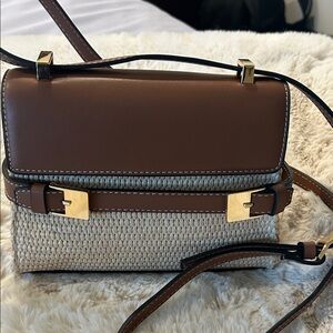 H&M Tan and Brown Crossbody Bag with Gold Details